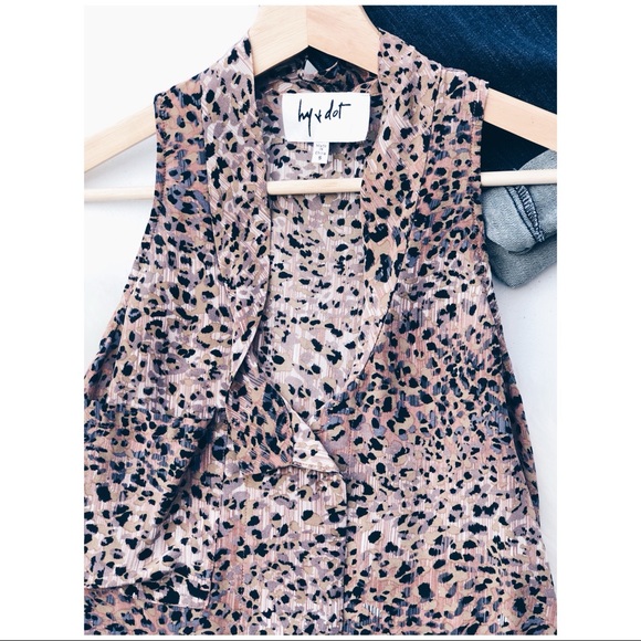 Hy + Dot blush leopard frump blouse - Picture 3 of 7